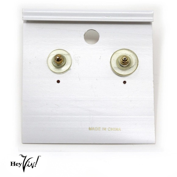 Vintage 1980s Pink Crystal Button Earrings on Card New/Old Store Stock - Hey Viv - Picture 3 of 4